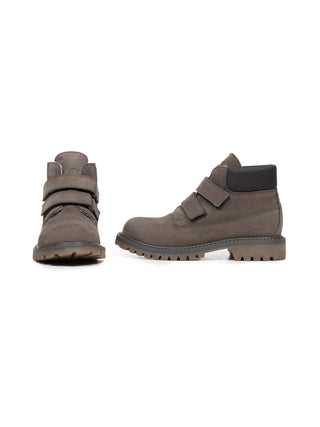 Lederstiefel mit Lammfellfutter Nabuk 1521 Iron - Braun