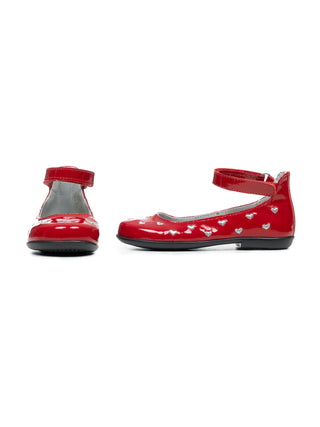 Ballerinas mit Herzmotiv - Rot