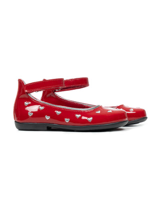 Ballerinas mit Herzmotiv - Rot