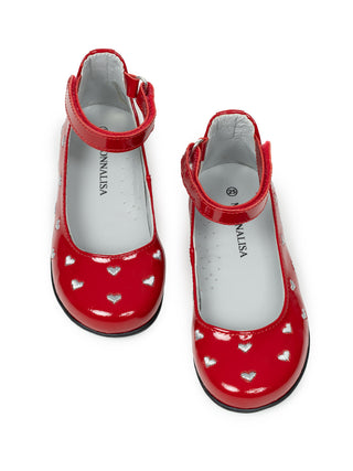 Ballerinas mit Herzmotiv - Rot