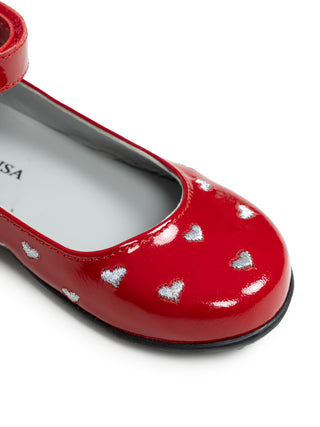 Ballerinas mit Herzmotiv - Rot
