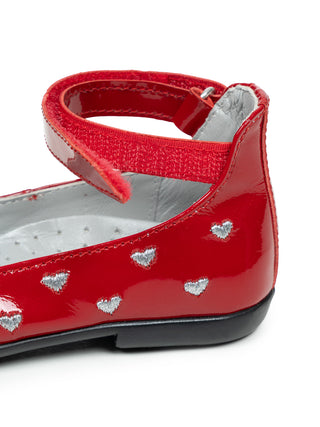Ballerinas mit Herzmotiv - Rot