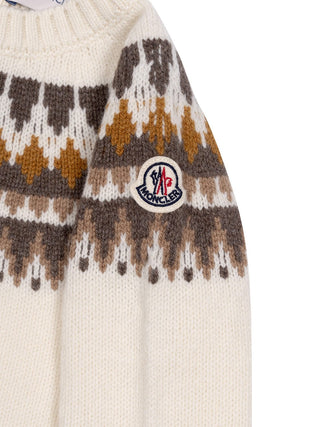 Pullover aus einer Woll-Kaschmir-Mischung mit Jacquardmuster - Beige