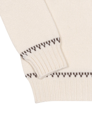 Pullover aus einer Woll-Kaschmir-Mischung mit Jacquardmuster - Beige