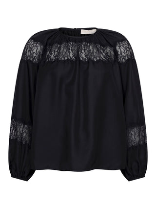 Bess Longsleeve Seidenbluse Noir