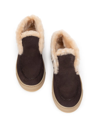 Loafer mit Lammfell - Braun