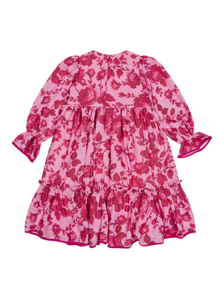 Kleid mit fuchsiafarbenem Blumenmuster - Rosa/Rot