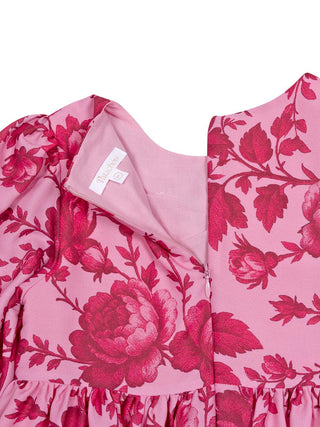 Kleid mit fuchsiafarbenem Blumenmuster - Rosa/Rot