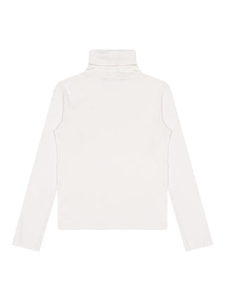 Langarmshirt mit Rollkragen - Weiß