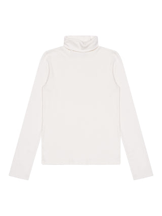 Langarmshirt mit Rollkragen - Weiß