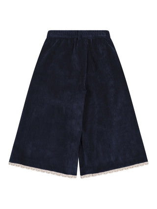 Culotte-Shorts aus Samtcord - Marine