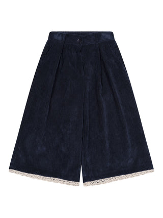 Culotte-Shorts aus Samtcord - Marine