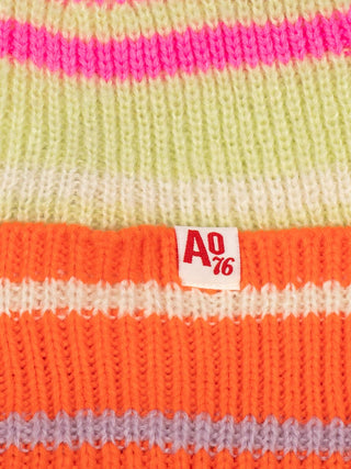 Jeanneke Strickmütze mit Streifen - Multicolor