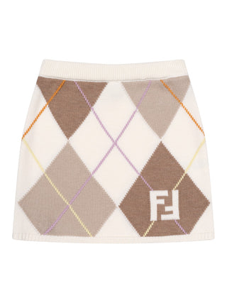 Rock aus Schurwolle - Creme/Beige