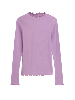Geripptes Longsleeve aus Baumwolle Slim Fit