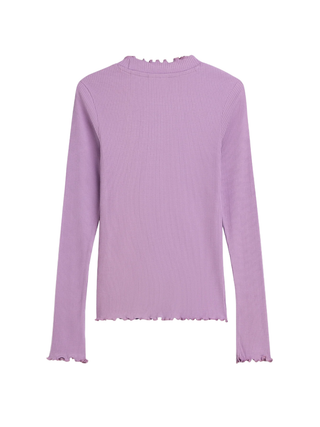 Geripptes Longsleeve aus Baumwolle Slim Fit