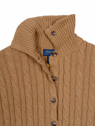 Cardigan mit Zopfmuster - Braun