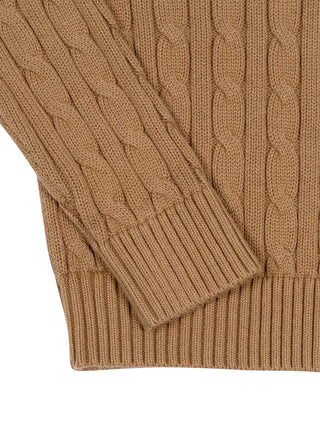 Cardigan mit Zopfmuster - Braun