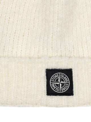 Strickbeanie mit Kompass-Logo - Weiß
