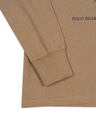 Langarm-T-Shirt mit Polobär - Camel