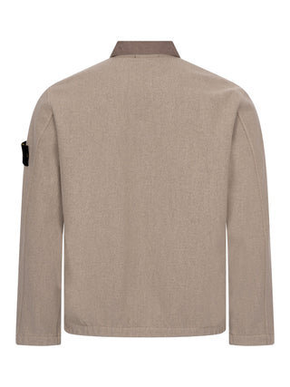 Comfort Fit Zip Up Overshirt Biscuit