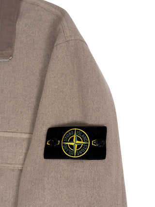 Comfort Fit Zip Up Overshirt Biscuit