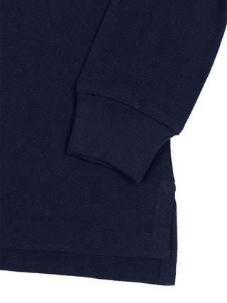 Langarm-Poloshirt - Navy