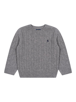 Pullover im Zopfstrick-Design - Grau