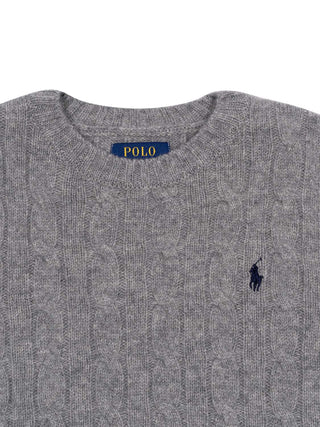 Pullover im Zopfstrick-Design - Grau