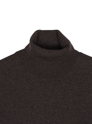 Rollkragenpullover aus Kaschmir in Braun
