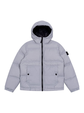 Kurzer Parka mit Daunen - Hellblau