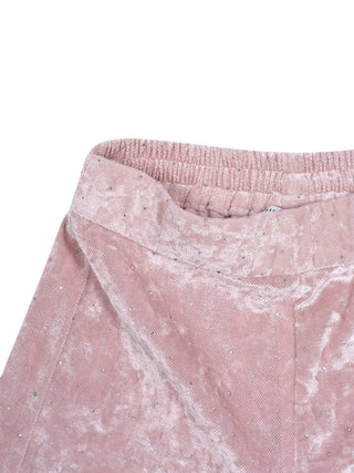 Partyhose aus Chenille-Samt - Altrosa