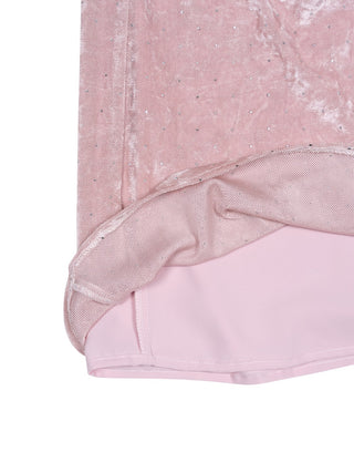 Partyhose aus Chenille-Samt - Altrosa
