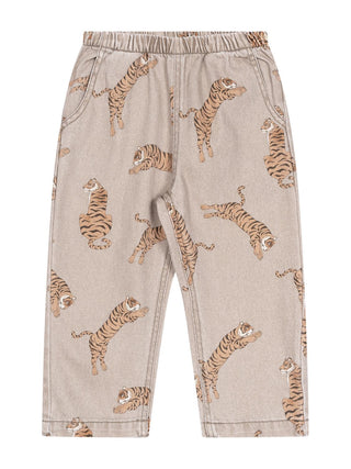 Magot Hose mit Tiger-Print - Beige