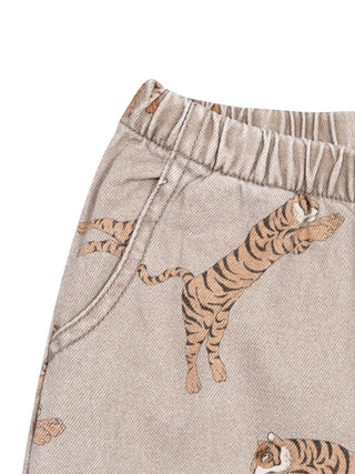 Magot Hose mit Tiger-Print - Beige