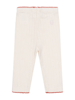 Flora Pointelle Leggings - Creme