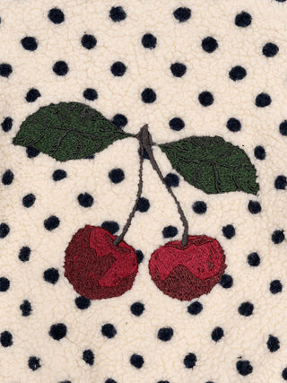 Jody bestickte Teddy-Jacke - Creme/Gepunktet