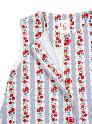 Aria Denim-Kleid mit Blumenmuster – Blau/Blue Air Rose