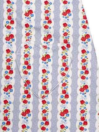 Aria Denim-Kleid mit Blumenmuster – Blau/Blue Air Rose