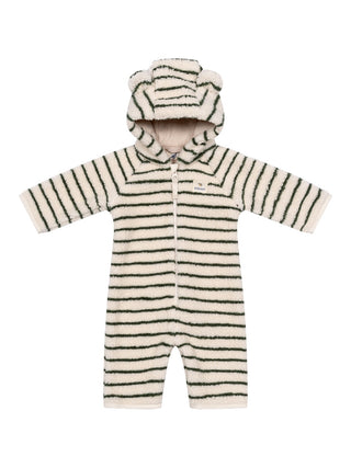 Jody Overall aus Teddyfleece - Grün/Creme gestreift