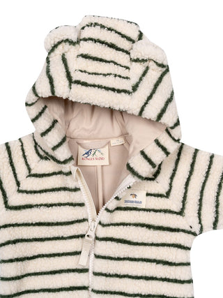 Jody Overall aus Teddyfleece - Grün/Creme gestreift