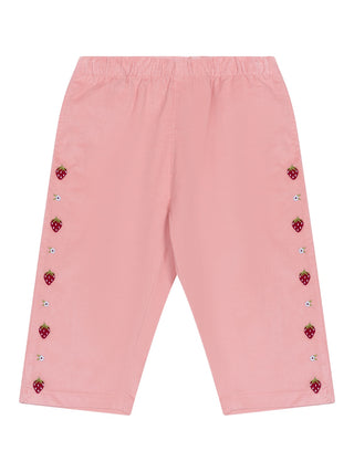 Belle bestickte Hose - Rosa