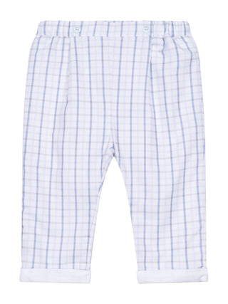 Flanellhose, kariert - Hellblau