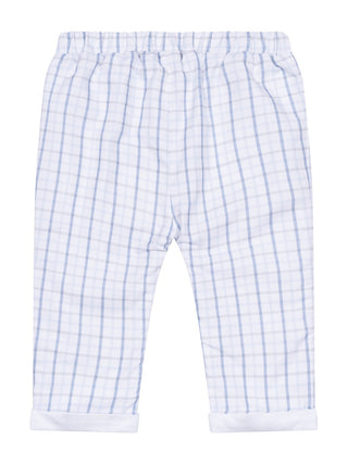 Flanellhose, kariert - Hellblau