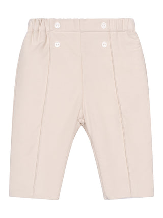 Hose mit Paspelnaht, gefüttert - Beige