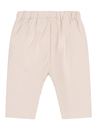 Hose mit Paspelnaht, gefüttert - Beige