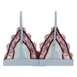 Love Lace  Bralette in Hellblau mit Bordeaux Spitze
