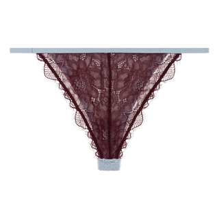 Charlotte Slip in Hellblau mit Bordeaux Spitze