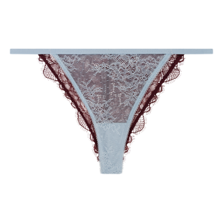 Charlotte Slip in Hellblau mit Bordeaux Spitze