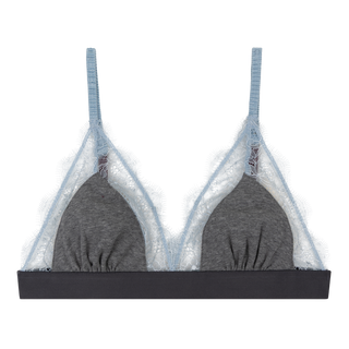 Love Lace in Grau mit hellblauer Spitze